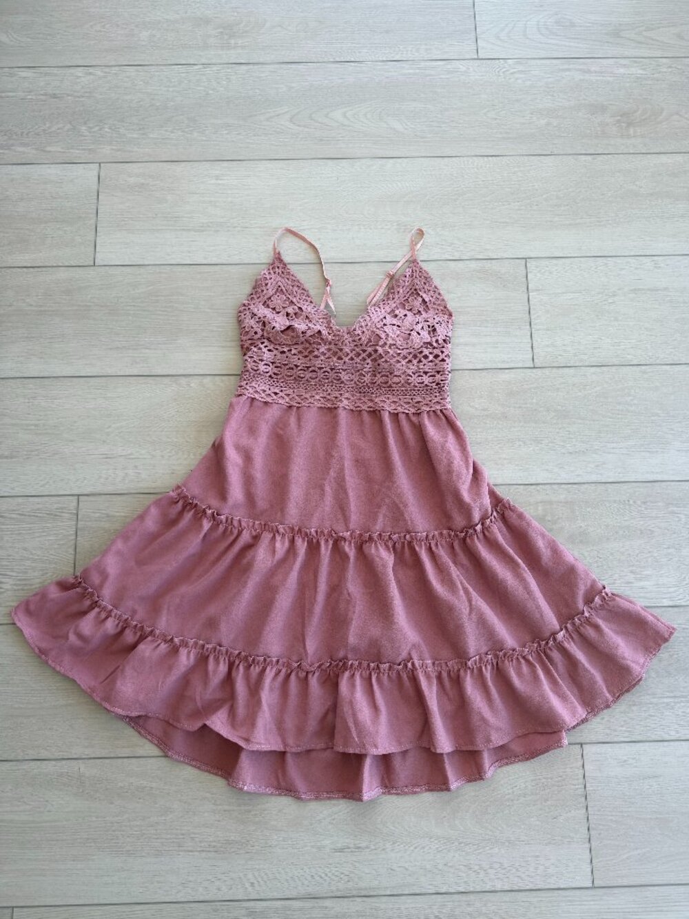 Pink Ruffle Mini Dress